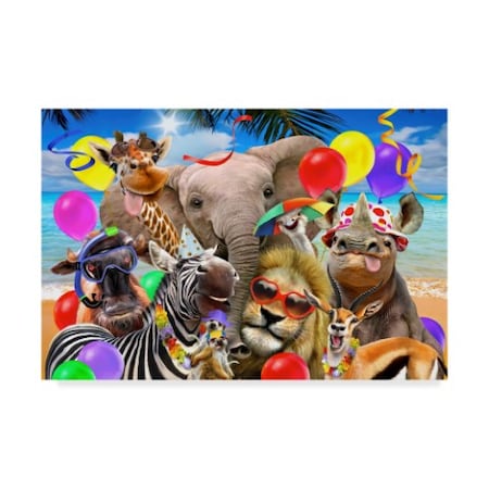 Howard Robinson 'Party On The Beach' Canvas Art,16x24